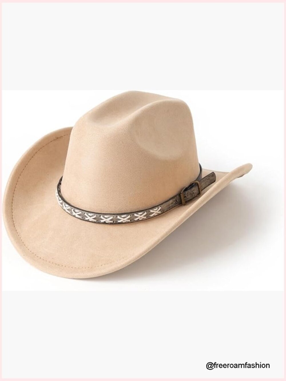 Suede Cowboy Hat Western Wide Brim Cowgirl Hat Adjustable